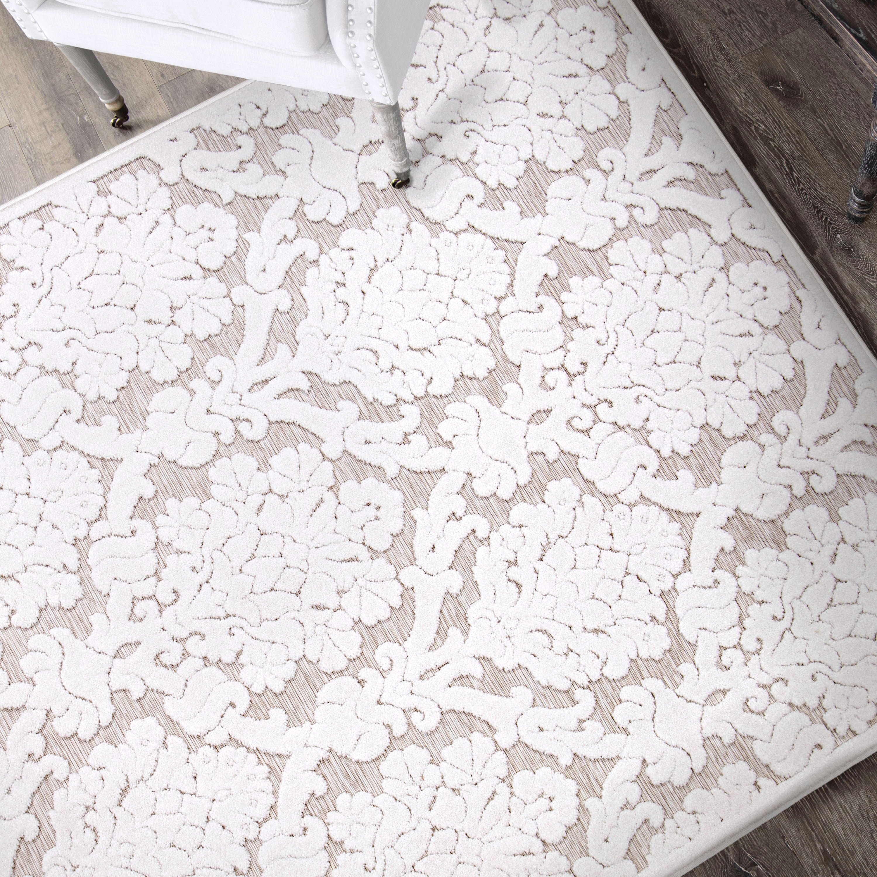 My Texas House Charlotte 9' X 13' Natural Driftwood Floral Area Rug