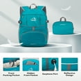 thumbnail image 3 of WATERFLY Unisex 25L Small Foldable Packable Travel Hiking Backpacks Daypack,Teal Blue, 3 of 7