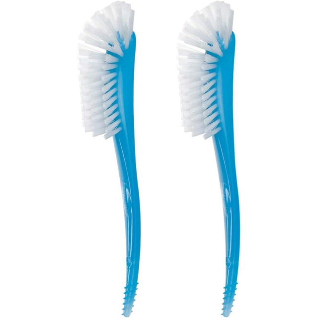 2 piezas, azul, cepillo de mango largo para botellas, cepillo para limpiar ollas y sartenes, cepillo largo para limpiar botellas de agua, cepillo para fregar la espalda con mango largo