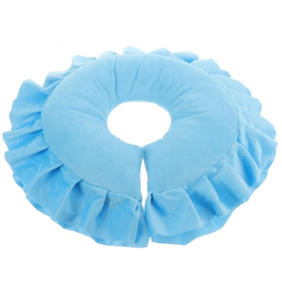 PAMINGONO U-shaped Pillow with Face Hole for Massage 1Pcs Blue Pearl Cotton for Families