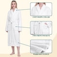 thumbnail image 3 of PAVILIA White Women Robe Fleece Plush Soft, Fluffy Fuzzy Cozy Warm Lightweight Bathrobe, Shower Spa House Long Robe for Women, S/M, 3 of 9