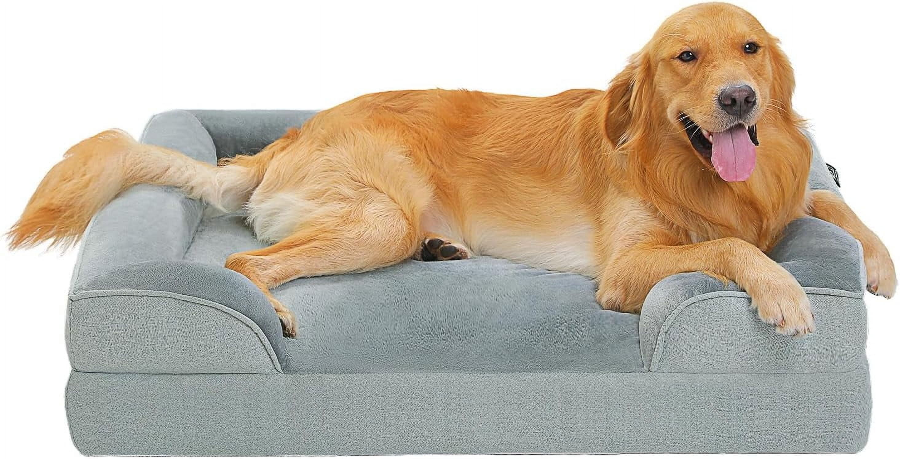 Orthopedic Dog Bed, Waterproof Medium Dog Bed for Dogs with Supportive Foam,2-Layer Waterproof Cover and Non-Slip Bottom for Small, Medium and Large Dog-Blue Medium