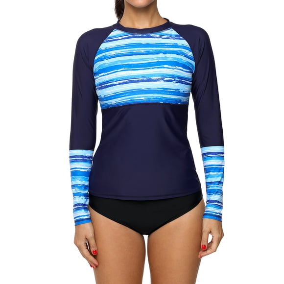 Charmo Women Rashguards UV Sun Protection Lonng Sleeve Rash Guard Swim Shirt