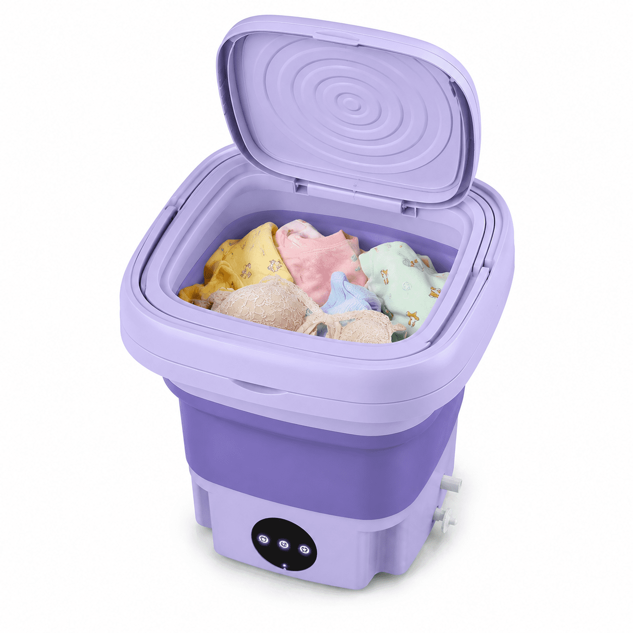 Foldable Mini Washing Machine – Portable Electric Washer with Drain Basket