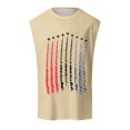 thumbnail image 4 of Sopiago American Flag Tank Top Men Patriotic 4th Of July Shirts for Men Air Force Flyover Muscle Sleeveless Graphic Gym Workout Tank Tops for Men Beige,M, 4 of 4