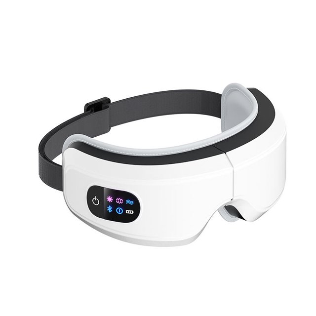Masajeador de ojos con calor, compresión, control remoto, Bluetooth, máscara de masaje Eyeris1 Temple para relajar la fatiga ocular, reducir las ojeras, ojos secos, mejorar el sueño, retrasar el envejecimiento de los ojos, regalos de cumpleaños Rojo Verde