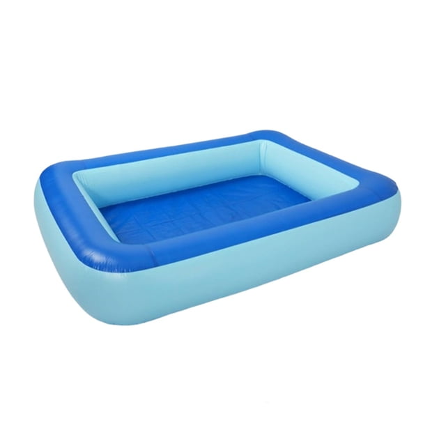 Almencla Inflatable Pool Blow up Reusable Easy to Clean Rectangular Kiddie Pool for Party 60cm