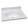 thumbnail image 1 of Solid White Cultured Marble Vanity Top - 25 x 22 in., 1 of 1