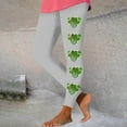 thumbnail image 2 of lcziwo St Patricks Day Leggings for Women Casual Stretchy High Waisted Yoga Pants Fashion Shamrock Print Running Leggings Full Length Tight Trousers Gray XXL, 2 of 5