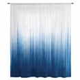 thumbnail image 2 of Blue Ombre Stripe Sheer Curtains 54 Inches Long, Abstract Art Gradient Watercolor Light Filering Curtains, Breathable Simi Curtain Privacy Drapes for Kitchen Bathroom Small Window Treatment, 2 of 9