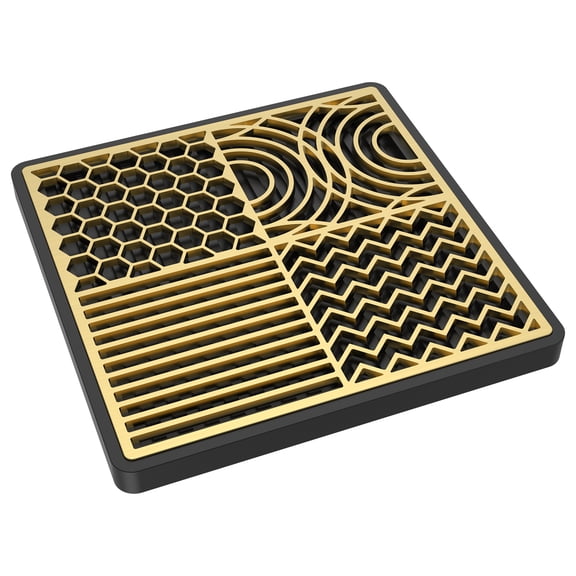 Brass Clear Ice Stamp Tray with Silicone Mat Square Ice Cube Imprinter Modern Bartender Accessories for Cocktails Whiskey Bourbon