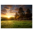 thumbnail image 2 of Fenced Ranch at Sunrise - Landscape Canvas Art Print, 2 of 3