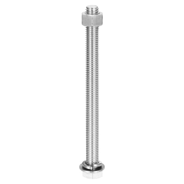 M12 x 150mm 304 Acero Inoxidable Tornillos Hexagonales, Tuercas, Kit de Arandelas Planas y de Bloqueo, 1 Juego