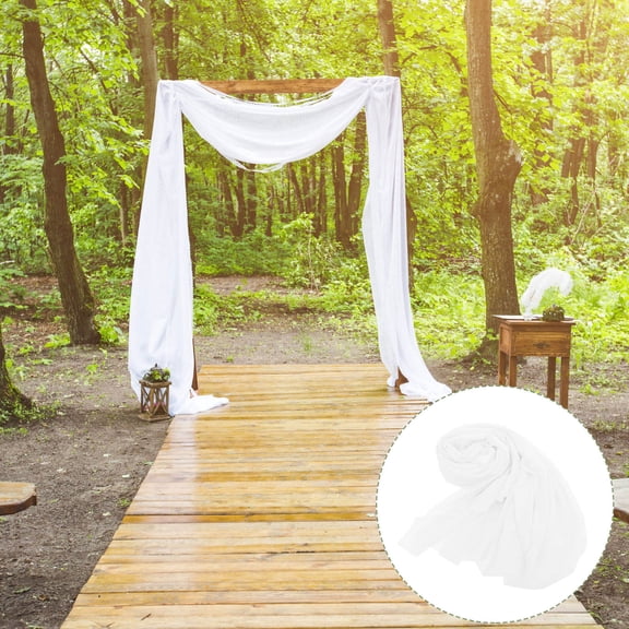 PTOOTP Wedding Background Decoration Sheer Curtain White Drape Fabric for Ceremony and Party 1Pack