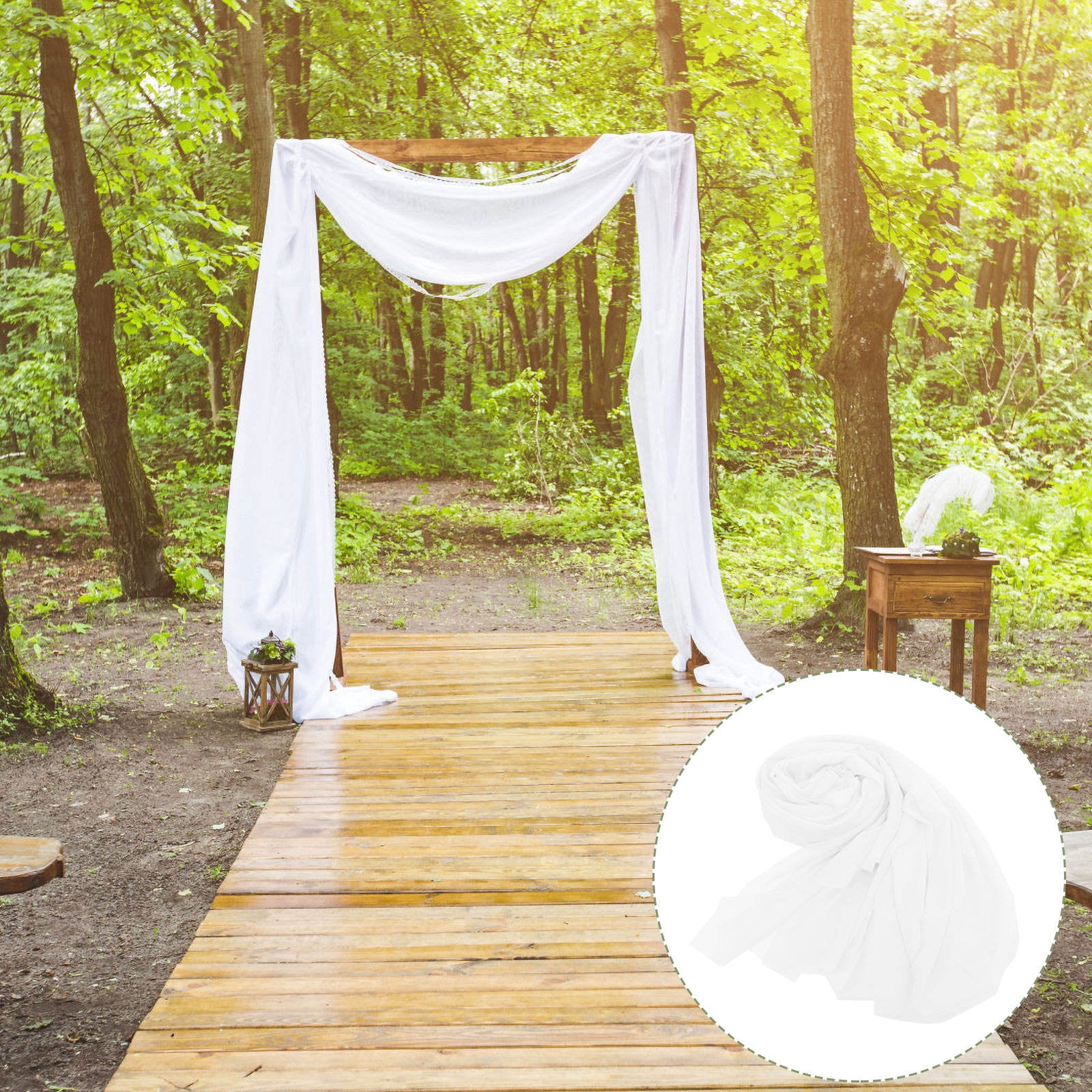 Pretyzoom Transparent Sheer Fabric Drapery for Wedding Arch and Ceremony Decoration