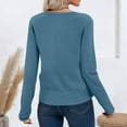 thumbnail image 3 of Godokuleh Cardigan Sweaters for Women Fall Solid Long Sleeve V Neck Button Up Fuzzy Knit Tops Lightweight Trendy Warm Soft Clothes Blue L, 3 of 4