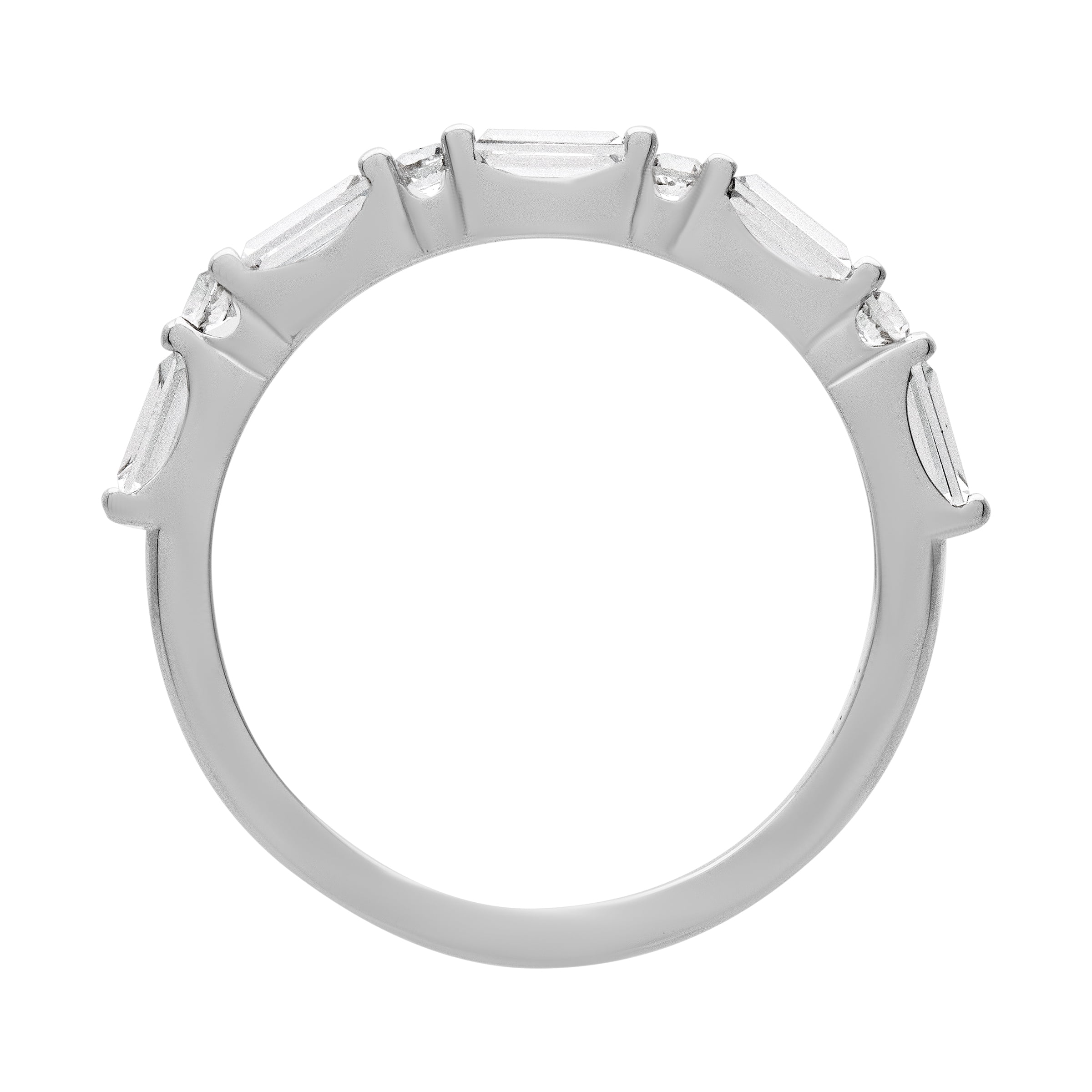 Keepsake 5/8 Carat TGW Created White Sapphire "Isla Gem" Women's Band in Sterling Silver