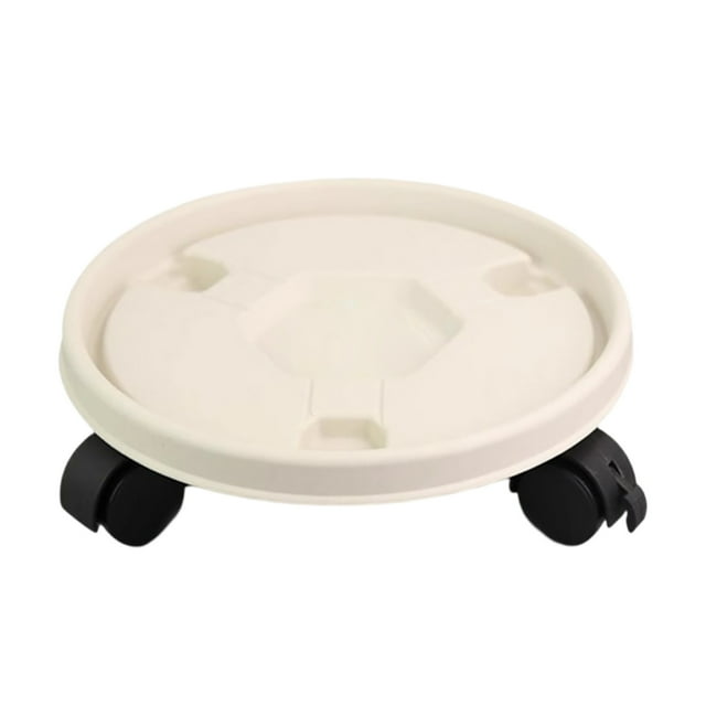 Hearth & Gear avec Roues Intérieur Extérieur Rond Chariot pour Pot avec Roues Robuste Roulant Naturel Support Rouleaux Chariot Plateau Rouleaux de Palette Intérieur Extérieur Vase en Céramique Grand Pot de Fleurs Intelligent