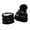Black, variant on lnmuld Solid 2 Piece Kids Car Jacquard Pom Pom Beanie Hat Neck Warmer Set Fleece Lined Winter Accessory for Boys Navy,2-6 Years