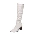 thumbnail image 2 of Botas cálidas de otoño e invierno, punta estrecha, tacones altos gruesos y botas finas hasta la rodilla para mujer Wmkox8yii  hfjk984, 2 of 4
