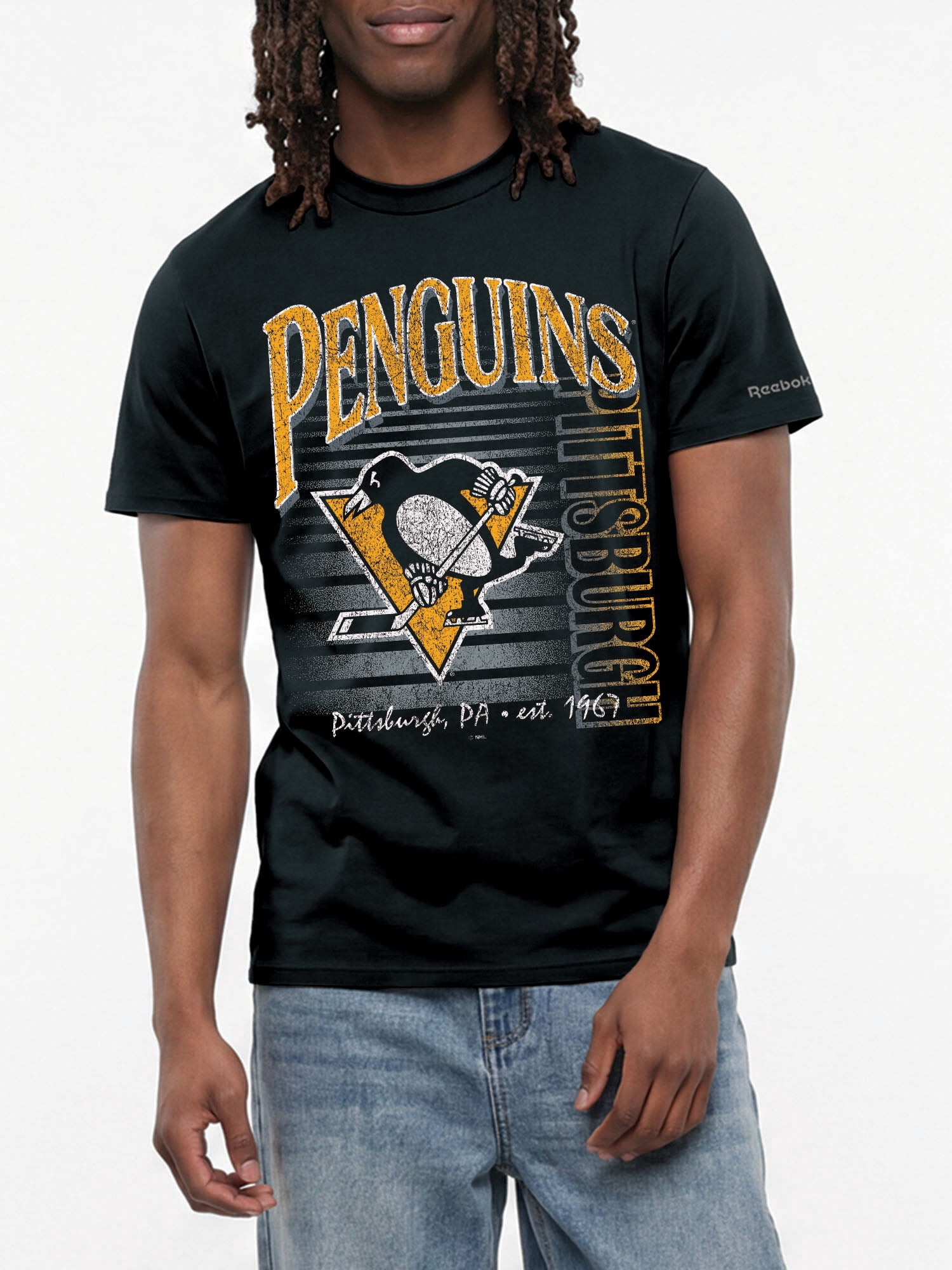 Pittsburgh Penguins Reebok Mens Crew Neck Short Sleeve T-Shirt