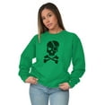 thumbnail image 4 of Irish Skull Crossbones St Pattys Day Sweatshirt for Men or Women Brisco Brands S, 4 of 6