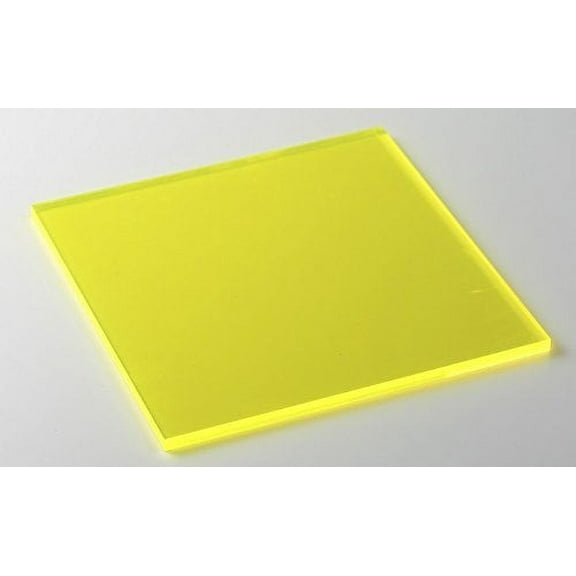 ONE- YELLOW # 9097    FLUORESCENT ACRYLIC PLASTIC SHEET 1/8"  24" X 48"