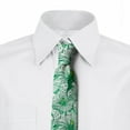 thumbnail image 2 of Botanical Necktie, Hand-drawn Blooming Flora, Dress Tie, 3.7", Fern Green Sea Green, by Ambesonne, 2 of 3