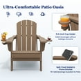 thumbnail image 3 of SERWALL Folding Adirondack Chair Set with Dual Cup Holders & Phone Holder, All-Weather HDPE Fire Pit Chairs for Outdoor, Patio, Poolside, Garden - Brown, 3 of 14