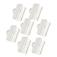 thumbnail image 1 of 100PCS 1CM Plated Ribbon Ends Metal Fastener Clasps Textured Crimp End Clamps Cord Ends Buckles Zipper Clips DIY Jewelry Accessories (Silver), 1 of 2