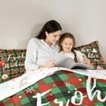 thumbnail image 4 of Homewish Green Christmas Buffalo Bedding Comforter Set 7-Piece for Teens, Kawaii Gingerbread Man King Bedding Sets, Cartoon Snowman Reversible Bed Sheets, Microfiber Bedroom Decor, 4 of 7