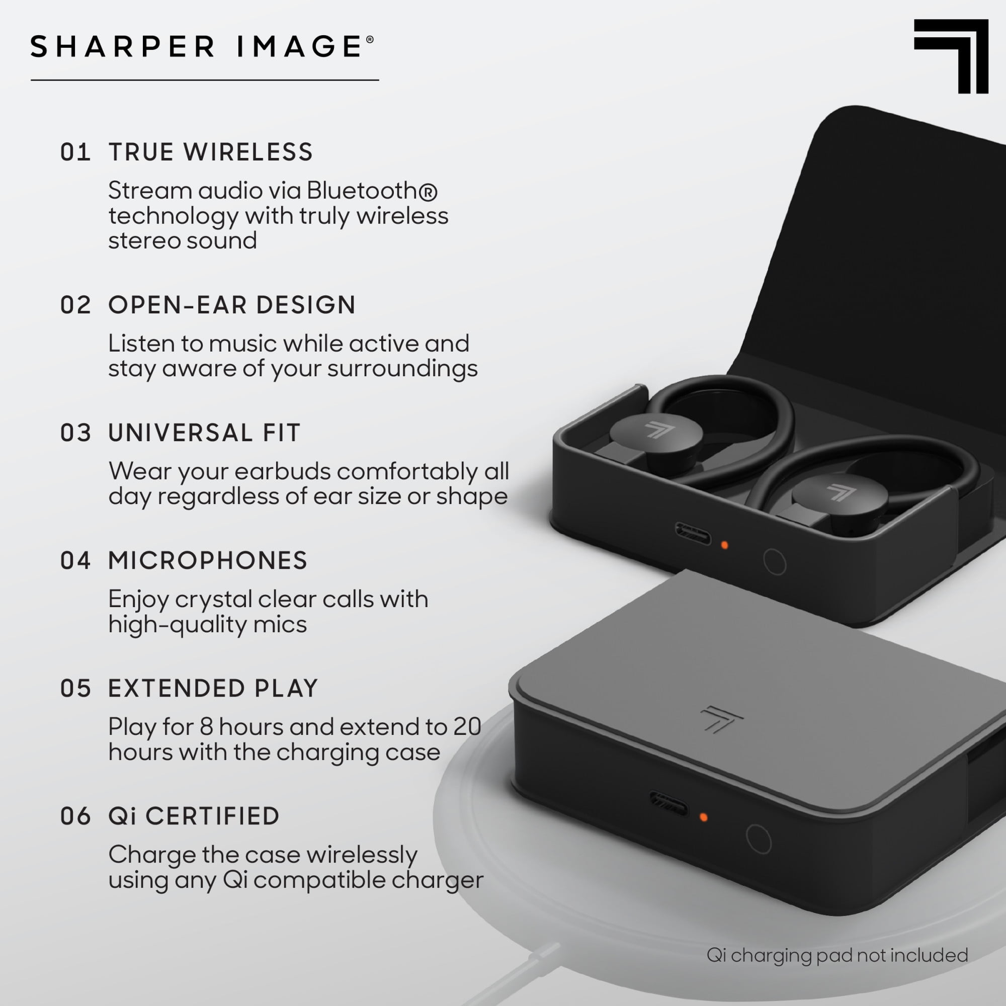 Sharper image true online wireless earbuds pairing