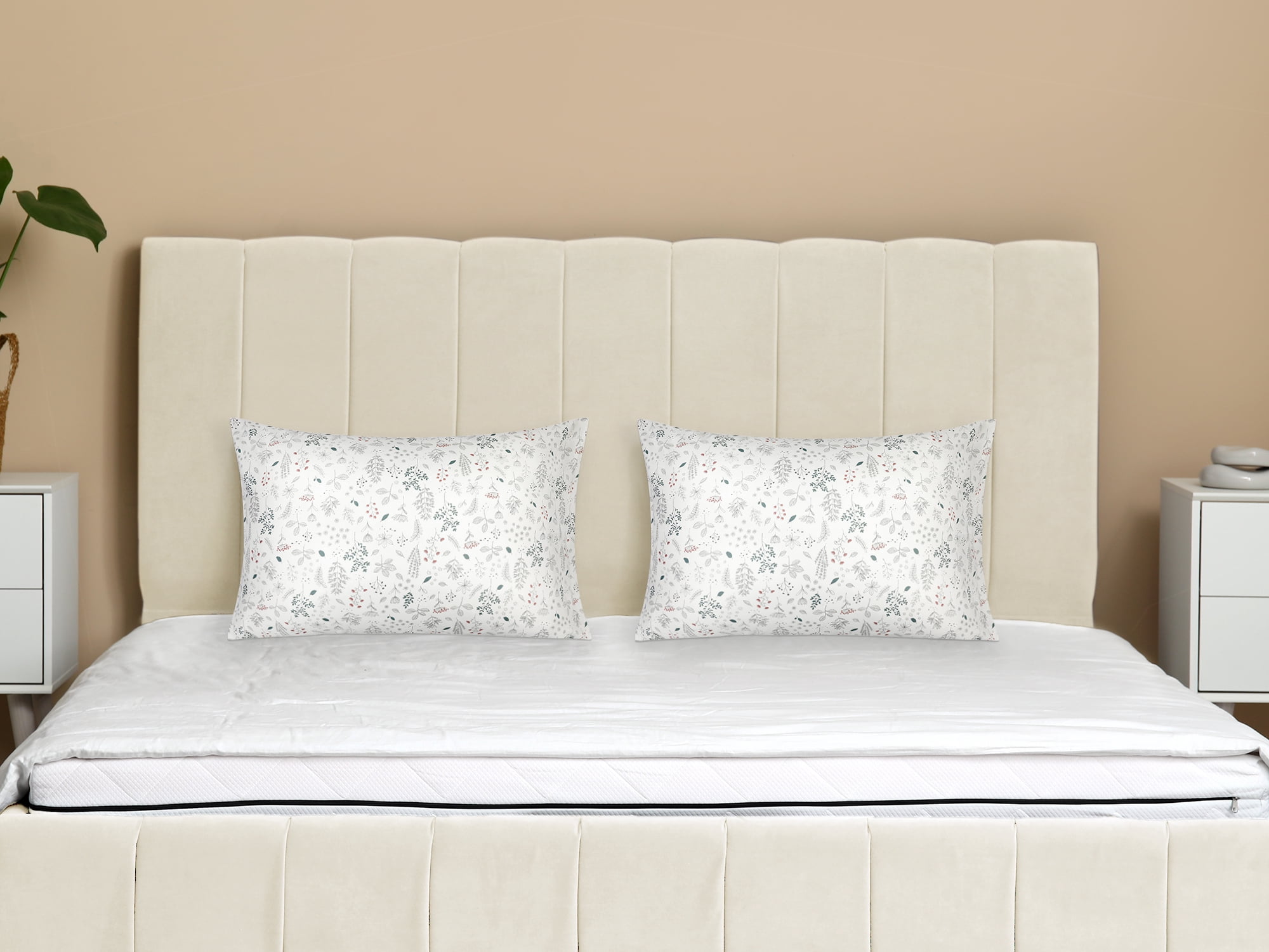 Unique Bargains Pillowcase Soft Floral Pillow Cases with Envelope Closure Queen Gray