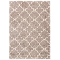 SAFAVIEH Hudson Jaye Plush Geometric Shag Area Rug, Beige/Ivory, 5'1" x 7'6"