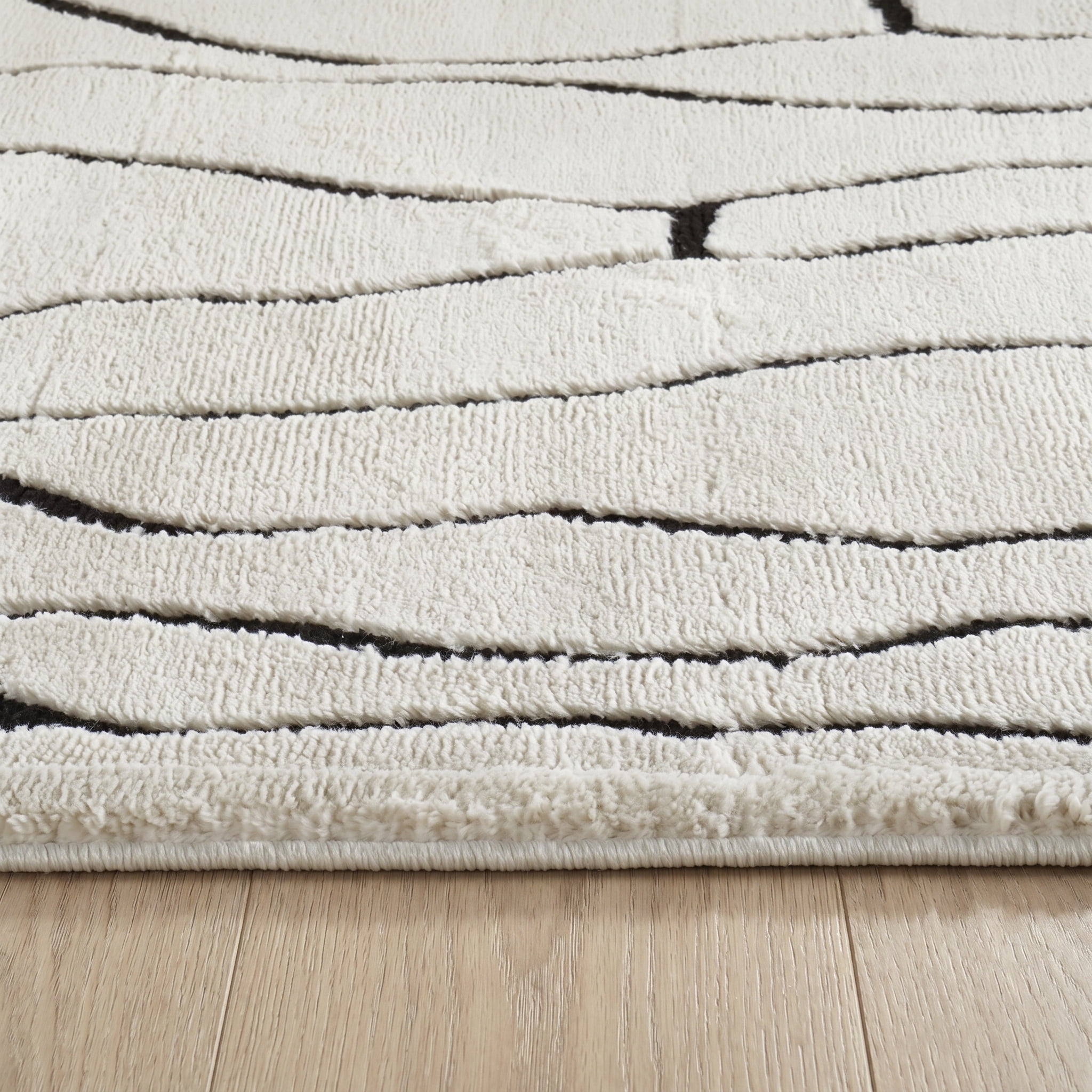 Rug Branch Domus Abstract Indoor Area Rug, Cream Black, Modern - Living Room, Bedroom, Dining Room