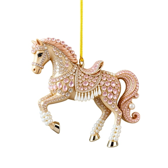 DAMAI Horse Christmas Ornament 2025, Horse Ornaments for Christmas Tree, Acrylic Western & Equestrian Theme Acrylic Horse Decorations,Vintage Farm Animal Hanging Ornaments for Xmas Tree,Home Decor