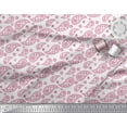 thumbnail image 3 of Soimoi Pink polyester Crepe Fabric Paisleys Paisley Printed Craft Fabric by the Yard 52 Inch Wide, 3 of 3