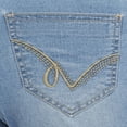 thumbnail image 2 of Oh! Mamma Maternity Women's Double Rolled Cuff Denim Shorts with Full Panel (Women's and Women's Plus), 2 of 3