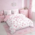 thumbnail image 2 of Erosebridal Pink Ocean Starfish 7 Pieces Bedding Comforter Set,Kawaii Bowtie Princess Bow Full Bedding Set For Girls Kids,Reversible pink, 2 of 7