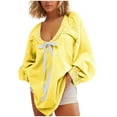 thumbnail image 1 of Pisexur Hauts pour Femmes Mode Rayé Chemises à Manches Longues pour Femmes Décontracté Chic Col Rond Chemises à Cordon Confort Amples pour Sortir Blouses, 1 of 7