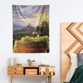 thumbnail image 2 of ONETECH  Winery Tapestry, Vineyard in Chianti Tuscany Italy Autumn Sunrise Dramatic Clouds, Wall Hanging for Bedroom Living Room Dorm Decor,Lime Green, 2 of 7