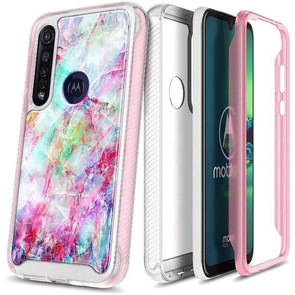 For Motorola Moto G8 Plus Case, with Built-in Screen Protector, Nagebee Full-Body Protective Rugged Bumper Cover, Shockproof Durable Case (Fantasy)