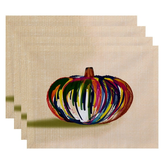 Simply Daisy 18" x 14" Wax Pumpkin Geometric Print Placemat