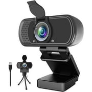1080P Webcam,Live Streaming Web Camera with Stereo Microphone, Desktop or Laptop USB Webcam with 110 Degree View Angle,