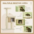 thumbnail image 4 of PawHut 3-Level Cat Tree with Sisal Scratching Posts for Playing, 4 of 9