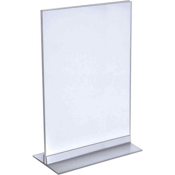 Azar Displays 102706 Clear Acrylic Double Sided Sign Holder 8.5" x 14" Vertical/Horizontal with T Strip, 10-Pack
