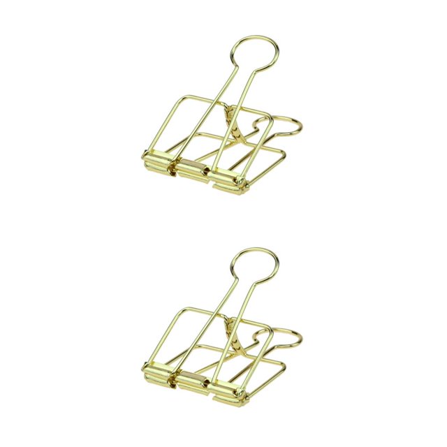 stanreset 1/2/3 20 Pieces Metal Paper Clip Anti-rust Unfading Solid Color Replacement Home Office File Examination Papers Clips Gold 19mm 2PCS
