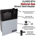 thumbnail image 3 of Comfort Glow Direct Vent Liquid Propane Heater, 11,000 BTU, Wall Mount, 375 sq ft - DVP11, 3 of 15