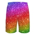 thumbnail image 6 of Kdxio Colorful Glitter Pattern Mens Casual Shorts - Drawstring Summer Beach Sports Shorts for Men, 6 of 9