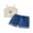 Beige-Cake, variant on BemeyourBBs Toddler Baby Girls Summer Clothes Infant Baby Girl Denim Outfit Cute Bee Cake Ice Cream Floral Embroidery Ribbed Tank Vest Tops with Pockets Rolled Jeans Denim Shorts 2Pcs Set